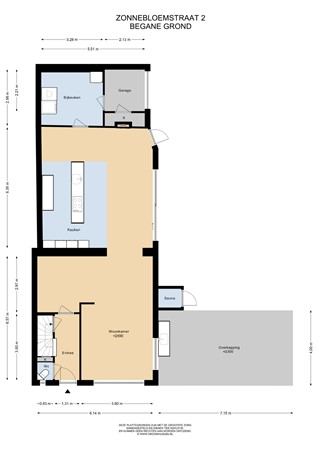 Floorplan - Zonnebloemstraat 2, 6163 TN Geleen